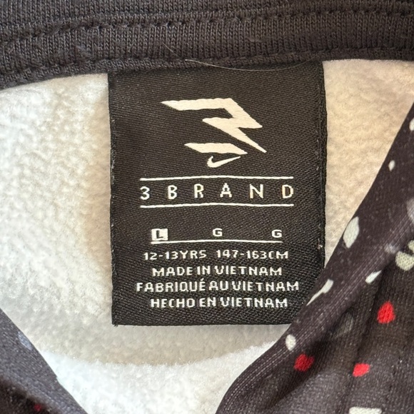 NIKE 3BRAND BY RUSSELL WILSON BIG BOYS SPECKLED PRINT FLEECE HOODIE SZ LARGE - Picture 9 of 12